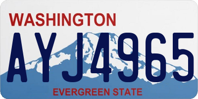WA license plate AYJ4965