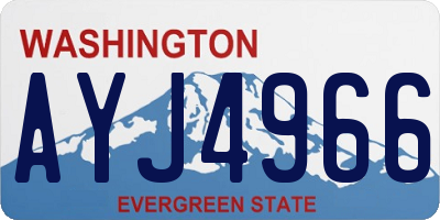 WA license plate AYJ4966