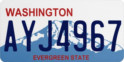 WA license plate AYJ4967