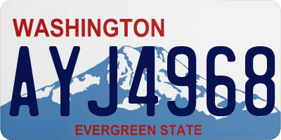 WA license plate AYJ4968