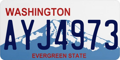 WA license plate AYJ4973