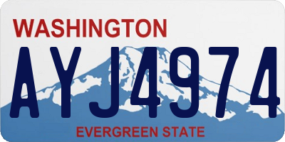 WA license plate AYJ4974