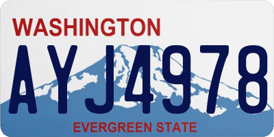WA license plate AYJ4978