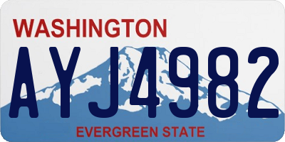 WA license plate AYJ4982