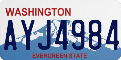 WA license plate AYJ4984