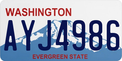 WA license plate AYJ4986