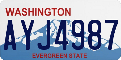 WA license plate AYJ4987