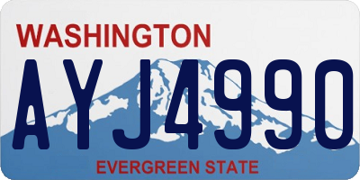 WA license plate AYJ4990
