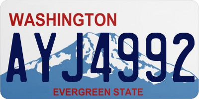WA license plate AYJ4992