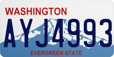WA license plate AYJ4993