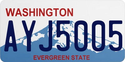 WA license plate AYJ5005