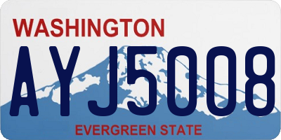 WA license plate AYJ5008