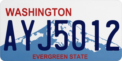 WA license plate AYJ5012