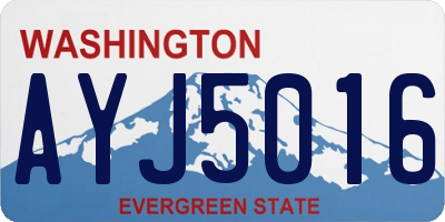 WA license plate AYJ5016