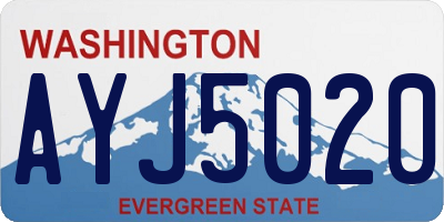WA license plate AYJ5020