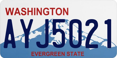 WA license plate AYJ5021