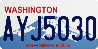WA license plate AYJ5030