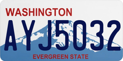 WA license plate AYJ5032