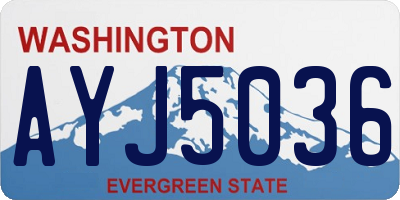 WA license plate AYJ5036