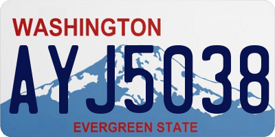 WA license plate AYJ5038