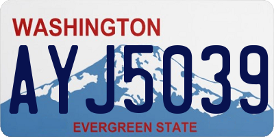 WA license plate AYJ5039