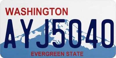 WA license plate AYJ5040