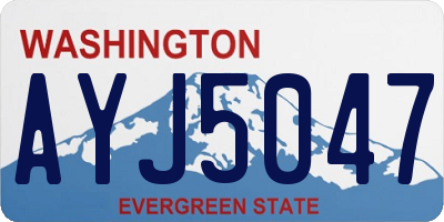 WA license plate AYJ5047