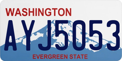 WA license plate AYJ5053