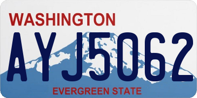 WA license plate AYJ5062
