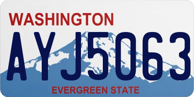 WA license plate AYJ5063