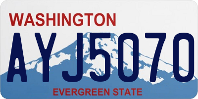 WA license plate AYJ5070