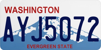 WA license plate AYJ5072