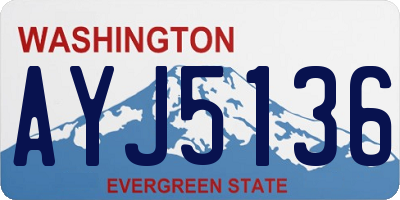 WA license plate AYJ5136
