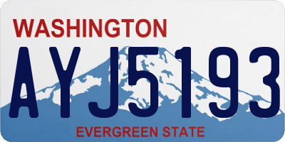 WA license plate AYJ5193