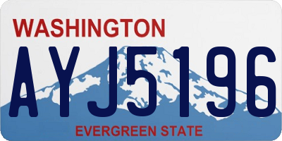WA license plate AYJ5196
