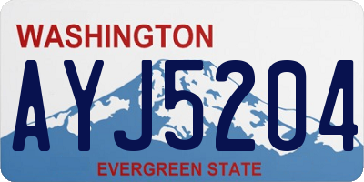 WA license plate AYJ5204
