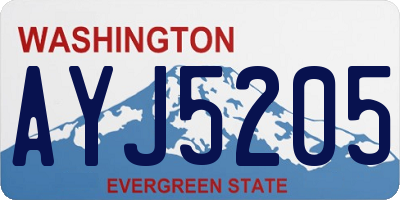 WA license plate AYJ5205