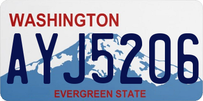 WA license plate AYJ5206