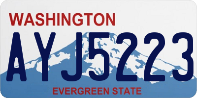WA license plate AYJ5223