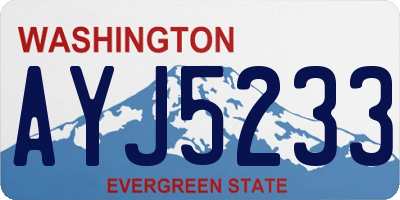 WA license plate AYJ5233