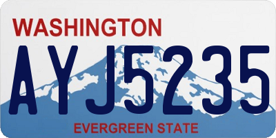 WA license plate AYJ5235
