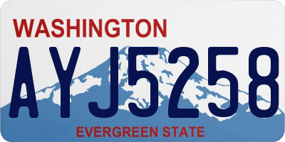 WA license plate AYJ5258