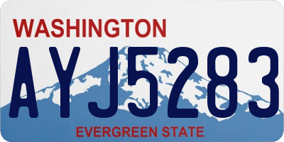 WA license plate AYJ5283
