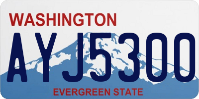 WA license plate AYJ5300