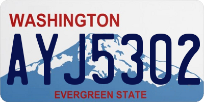 WA license plate AYJ5302