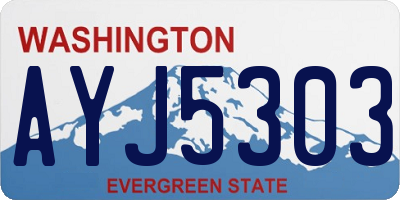 WA license plate AYJ5303