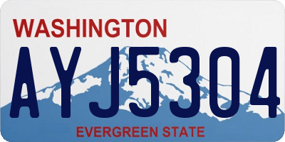 WA license plate AYJ5304