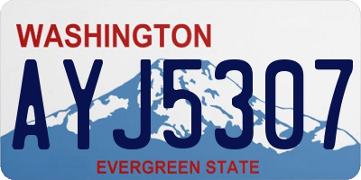 WA license plate AYJ5307