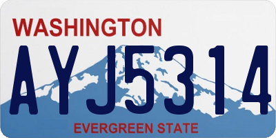 WA license plate AYJ5314