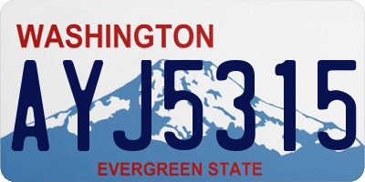 WA license plate AYJ5315